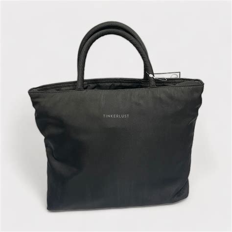 prada vintage black satin tote bags